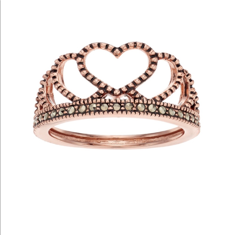 La Belle Vie Marcasite Heart ring sz 7